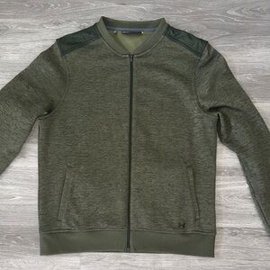 Under Armour Green Zip Up Jacket with Two-Tone Design